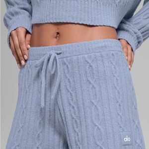 ALO Yoga Light Blue Cable Knit Shorts